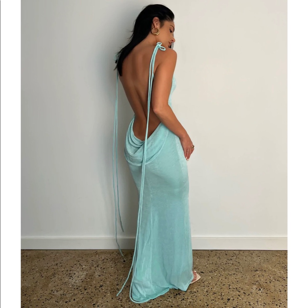 Melani the Label - Backless Cristina Gown (Blue/Aqua)